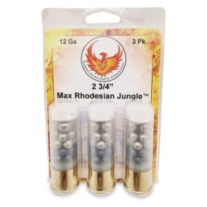Reaper Defense Exotic Ammo Rhodesian Jungle Shotshells 12 ga 2-3/4″ 1150 fps  #4/#2/00 3/ct