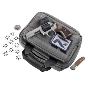 S&W 686 Plus Spec Series R Bundle 357 Mag 7rd Capacity 4.12″ Barrel Titanium Cerakote w/ACRO P-2 Bag Moon Clips