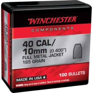 Winchester Handgun Bullets .40 Cal/10mm 0.400″ 165 gr FMJ 100/ct