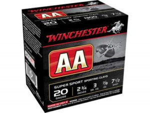 Winchester 20 Gauge Sporting Clays AASC207 2-3/4″ #7.5 Shot 7/8oz 1300fps CASE 250 Rounds