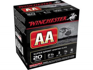Winchester 20 Gauge AASC208 Sporting Clays 2-3/4″ 7/8 oz #8 shot CASE 250 rounds