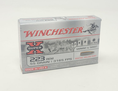 Winchester 223 Super-X Ammunition W223HP55 55 Grain Boat Tail Hollow Point 20 Rounds