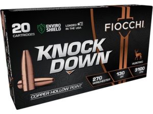 0jBVxKHOSdG391C0AwKf__42063.1695825637.1280.1280.jpg Fiocchi 270 Winchester Ammunition Knock Down Enviro Shield FI270CHA 130 Grain Solid Copper Hollow Point 20 Rounds