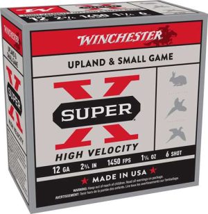 1021873-14276821.jpg WINCHESTER 12 GA 2-3/4" #6 SUPER-X HS HIGH VELOCITY 1-1/4 OZ 25 RD/BX 10 BX/CS