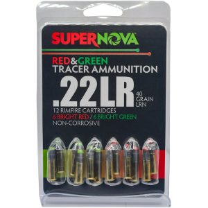1103117_1.jpg Supernova Tracer Rimfire Ammunition 22 LR 40gr. LRN Green & Red Tracer 12 rd.