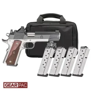 1153763-14352866.webp SPRINGFIELD ARMORY RONIN 1911 5" BL/STS 45ACP PSTL AOS U NOTCH F.O VIRIDIAN RFX11,BAG, 4 MAGS