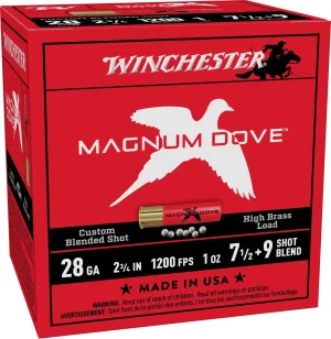 1159755-14366764.webp WINCHESTER 28 GA 2-3/4" 7.5&9 MAGNUM DOVE 1 OZ 25RD/BX 10BX/CS