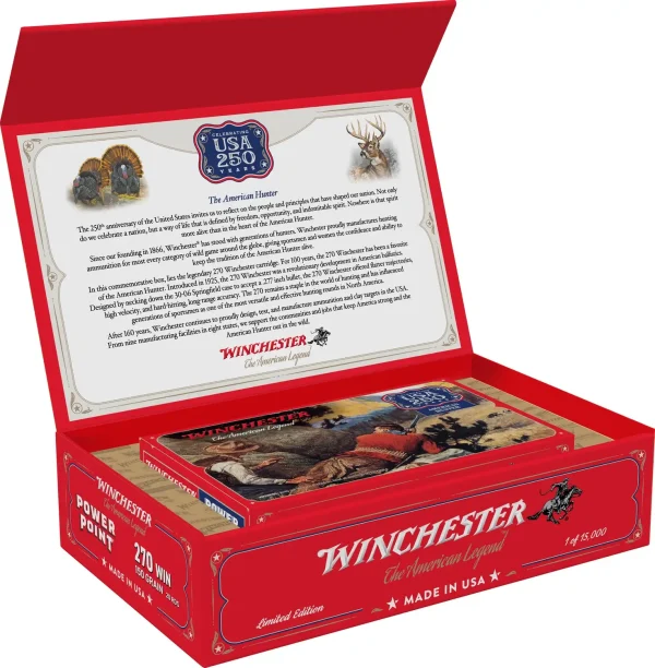 1160319-14366717.webp WINCHESTER SUPER X 270WIN 150GR PP 250TH ANNIVERSARY 20RD/BX 6BX/CS