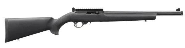 1173924-14370470.webp RUGER 10/22 HOGUE OVERMOLD STOCK 22LR RIFLE 16.12" T.B. BLACK, GHOST RING/BLADE SIGHT 1-10RD