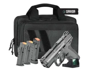 1188705-14386996.webp SMITH & WESSON M&P 9 SHIELD X BUNDLE MS PISTOL 3.6" SAVIOR BAG, VIRIDIAN RFX11, 3-13RD, 1-15RD MAG