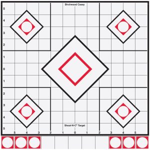 090421-A23_F Birchwood Casey Shoot-N-C Target 8 in. Black/White Sight-In 5 pk.