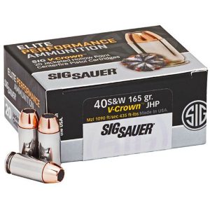 1207871_1.jpg Sig Sauer Elite V-Crown Performance Pistol Ammo 40 S&W 165 gr. JHP 50 rd.