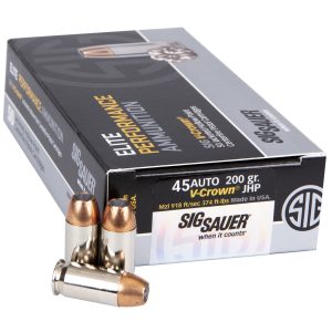 1207898_1.jpg Sig Sauer Elite V-Crown Performance Pistol Ammo 45 ACP 200 gr. JHP 50 rd.