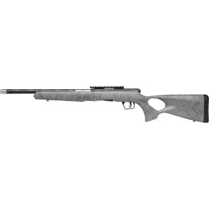 1211037_2.jpg Savage B17 TimberLite Thumbhole Rifle 17 HMR 18 in. Grey Stock/Black Webbing 10 rd