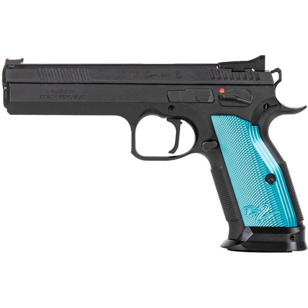 1212657_1.jpg CZ TS 2 Pistol 9mm 5.28 in. Black/Blue Grips 10+1 rd.