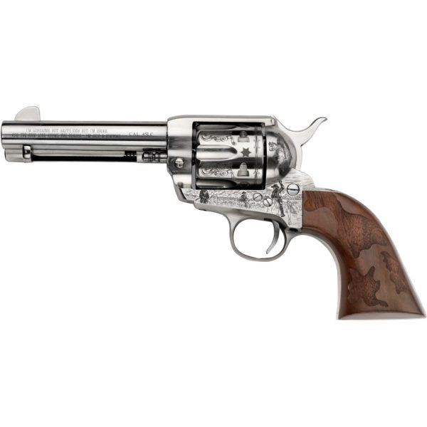 1214769_1.jpg Pietta Cowpoke Revolver 357 Mag 4.75in Old Silver w/Engraved FM/BRL/CYL6rd