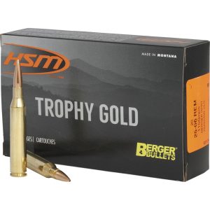 1404928_1.jpg HSM Trophy Gold Rifle Ammunition 25-06 Rem. Berger 115 gr. 20 rd.