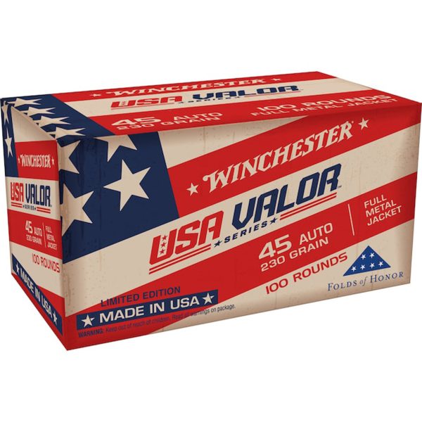 1706476_1.jpg Winchester USA Valor Pistol Ammo 45 ACP 230 gr. FMJ 100 rd.