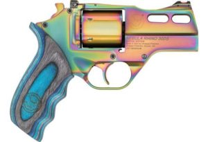 340319__42754.1687275475.1280.1280.jpg Chiappa Firearms 340.319 Rhino Nebula Revolver 30DS .357 Mag 3" 6 Rounds Nebula Finish/Blue Laminate Grips W/ Black Leather Holster