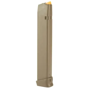 35319-14150035.webp GLOCK GEN5 MAG 9mm 33rd (FDE mag floor plate FDE, follower orange) Pkg