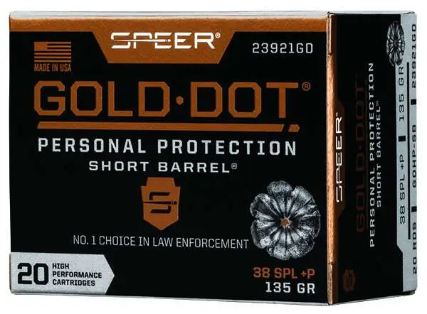 36732-14250369.webp SPEER 38 SPL+P 135 GR GDHP SHORT BARREL 20 RD/BX 10 BX/CS
