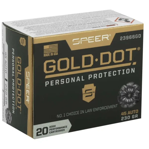 36742-14131932.webp SPEER 45 AUTO 230 GR GDHP AMMO 20 RD/BX 10 BX/CS