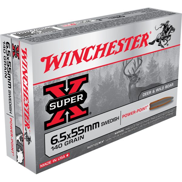 609329_1.jpg Winchester Super-X Rifle Ammo 6.5x55 Swedish 140 gr. Power-Point 20 rd.