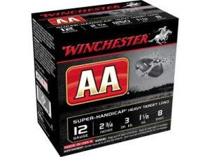 AAHA128CASE-2__12058__99194.1541607512.1280.1280.jpg Winchester 12 Gauge AA Ammunition Super Handicap Heavy Target Load AAHA128 2-3/4" 1-1/8oz 8 Shot 250 rounds