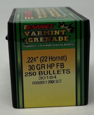 B30184__27527.1736974776.1280.1280.jpg Barnes 22 Cal (.224 Dia) Reloading Bullets For 22 Hornet Varmint Grenade Copper B30184 30 Grain Frangible Hollow Point 250 Pieces