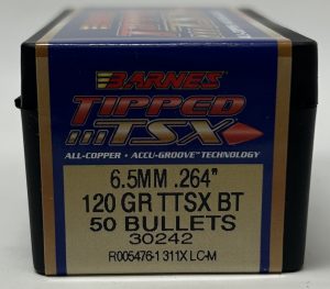 B30242__87156.1737482130.1280.1280.jpg Barnes 6.5mm (.264 Dia) Reloading Bullets Copper TTSX B30242 120 Grain Boat Tail Ballistic Tip 50 Pieces