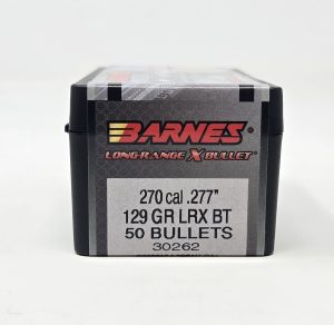 Barnes 270 Cal (.277 Dia) Reloading Bullets Copper LRX B30262 129 Grain Boat Tail Ballistic Tip 50 Pieces