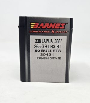B30434__65760.1737058097.1280.1280.jpg Barnes 338 Lapua (.338 Dia) Reloading Bullets Copper LRX B30434 265 Grain Boat Tail Ballistic Tip 50 Pieces