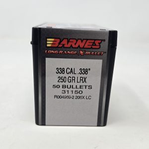Barnes 338 Cal (.338 Dia) Reloading Bullets Copper LRX B31150 250 Grain Boat Tail Ballistic Tip 50 Pieces