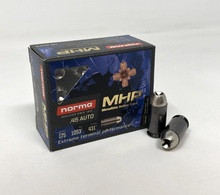 GE245720020__33280.1645812743.220.290__41242.1649178922.1280.1280.jpg Norma 45 Auto Ammunition 175 Grain Monolithic Hollow Point GE245720020 20 Rounds