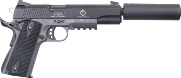GERG1911ADOPGR__97501.1674669349.1280.1280.jpg German Sport Guns 1911 5" w/ Faux Suppressor .22LR 10+1 Grey/Black