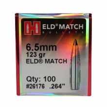 H26176__44750__43358.1672933327.1280.1280.jpg Hornady 6.5mm (.264 Dia) Reloading Bullets 26176 123 Grain ELD Match 100 Pieces