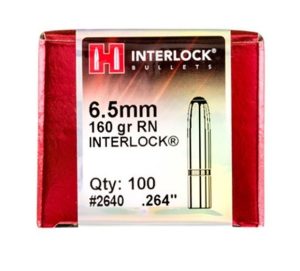 H2640__67237.1699385396.1280.1280.jpg Hornady 6.5mm (.264 Dia) Reloading Bullets H2640 160 Grain Interlock Soft Point RN 100 Pieces