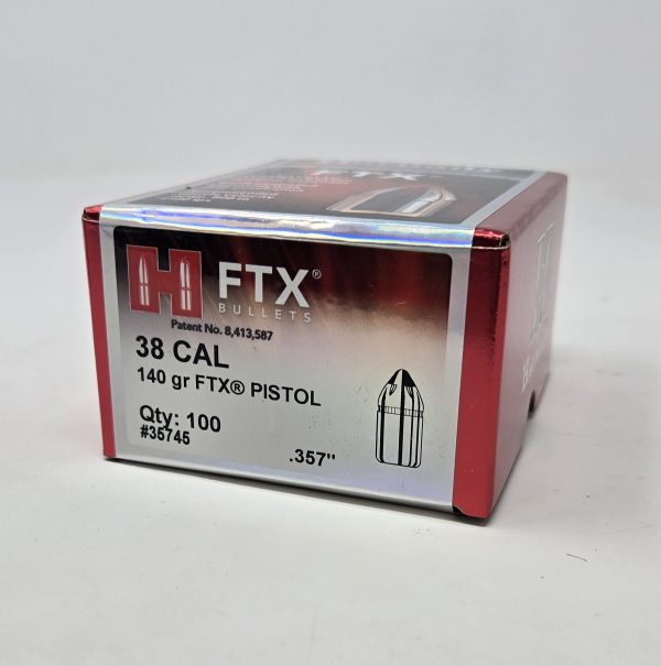 H35745__34045.1738012890.1280.1280.jpg Hornady 38 Cal (.357 Dia) Reloading Bullets For 357 Mag H35745 140 Grain FTX 100 Pieces