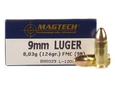 Magtech 9mm Ammunition 124 Grain Full Metal Jacket MT9B 50 rounds