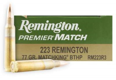 RM223R3-2__14401__67781.1541607624.1280.1280.jpg Remington 223 Rem Ammunition Premier RM223R3 77 Grain MatchKing Boat Tail Hollow Point 20 rounds