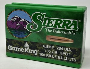 S1728__62655.1738944124.1280.1280.jpg Sierra 6.5mm (.264 Dia) Reloading Bullets Gameking SRAA1728 130 Grain Hollow Point Boat Tail 100 Pieces