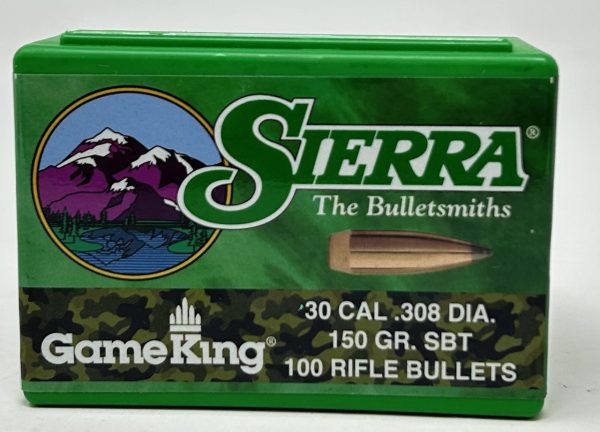 S2125__66998.1738944581.1280.1280.jpg Sierra 30 Cal (.308 Dia) Reloading Bullets Gameking SRAA2125 150 Grain Boat Tail Spitzer Soft Point 100 Pieces