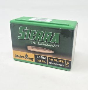 SRAA1744__94283.1738865518.1280.1280.jpg Sierra 6.5mm (.264 Dia) Reloading Bullets Matchking SRAA1744 144 Grain Hollow Point Boat Tail 100 Pieces
