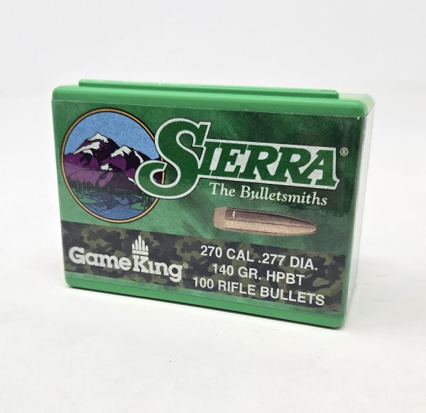 SRAA1835__62670.1738615891.1280.1280.jpg Sierra 270 Cal (.277 Dia) Reloading Bullets Gameking SRAA1835 140 Grain Hollow Point Boat Tail 100 Pieces