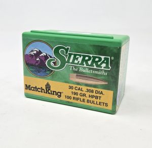SRAA2210__75969.1738340095.1280.1280.jpg Sierra 30 Cal (.308 Dia) Reloading Bullets Matchking SRAA2210 190 Grain Hollow Point Boat Tail 100 Pieces