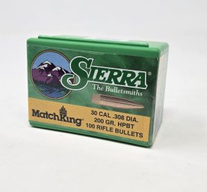 Sierra 30 Cal (.308 Dia) Reloading Bullets Matchking SRAA2230 200 Grain Hollow Point Boat Tail 100 Pieces