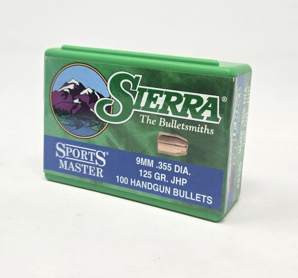 SRAA8125__02153.1738269221.1280.1280.jpg Sierra 9mm (.355 Dia) Reloading Bullets Sports Master SRAA8125 125 Grain Jacketed Hollow Point 100 Pieces