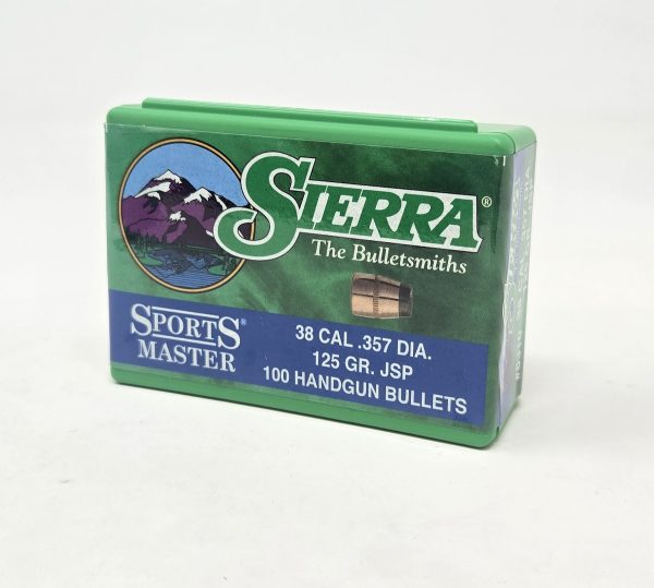 SRAA8310__98070.1738269817.1280.1280.jpg Sierra 38 Cal (.357 Dia) Reloading Bullets Sports Master SRAA8310 125 Grain Jacketed Soft Point 100 Pieces