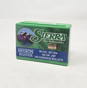 SRAA8340__15242.1759156433.1280.1280.jpg Sierra 38 Cal (.357 Dia) Reloading Bullets Sports Master SRAA8340 158 Grain Jacketed Soft Point 100 Pieces