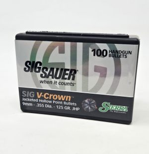 SRAA9925__99874.1738612457.1280.1280.jpg Sierra 9mm (.355 Dia) Reloading Bullets SRAA9925 125 Grain V-Crown Jacketed Hollow Point 100 Pieces